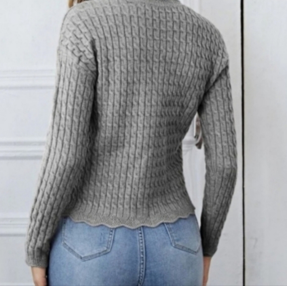 2/$25 SHEIN Gray knit button-up cardigan sweater - Picture 4 of 4